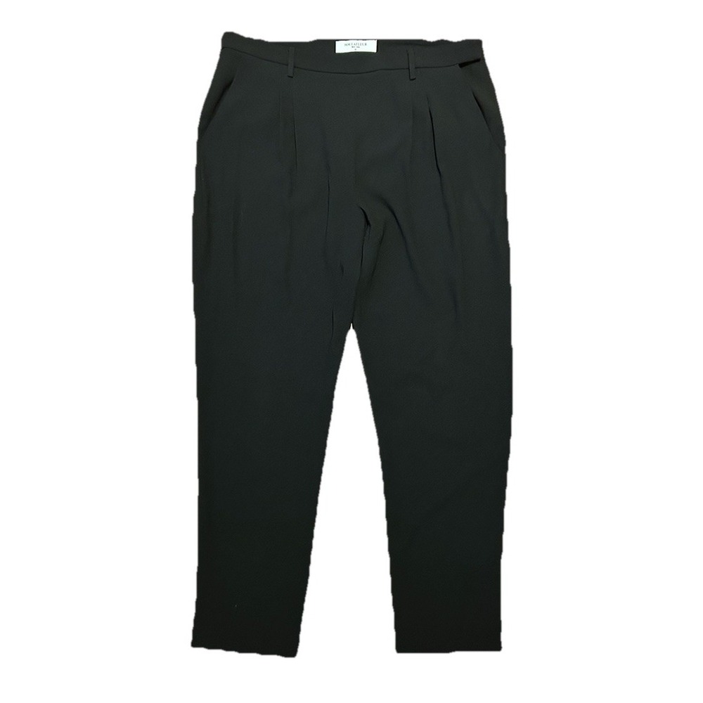MM Lafleur New York Trouser Pants Sz 12‎ Black Cellulose Acetate Pleated Career